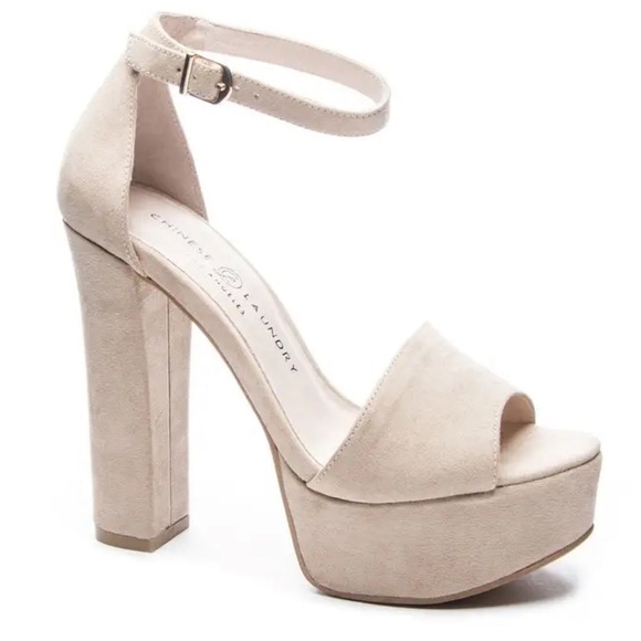 Retro 70s Chinese Laundry Platform Sandals Open Toe Beige size 7​ - Picture 4 of 6